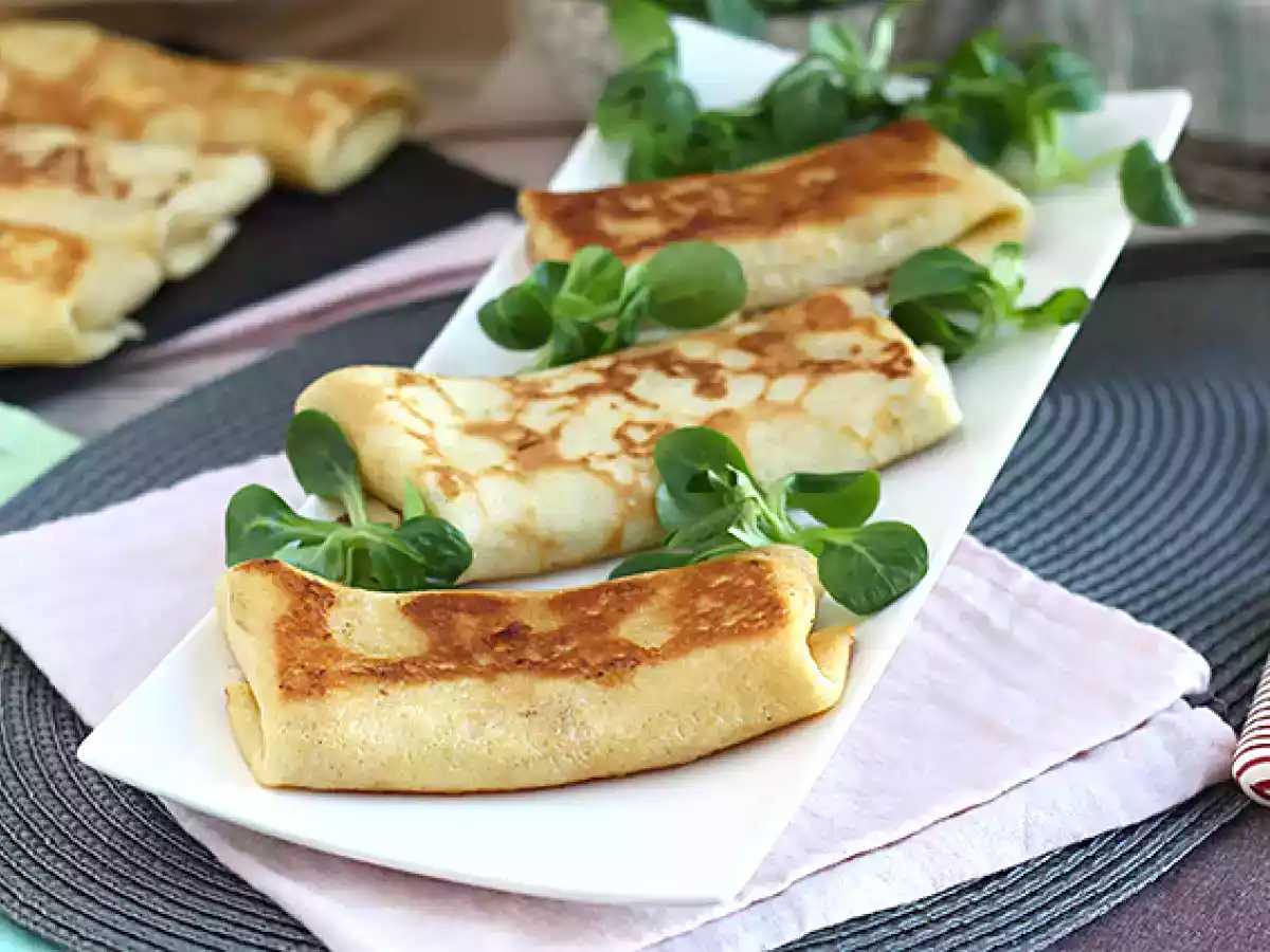 Crepe salgado recheado com béchamel, queijo e presunto - foto 2
