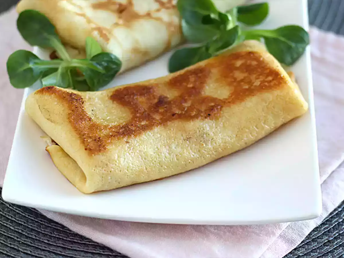 Crepe salgado recheado com béchamel, queijo e presunto - foto 3