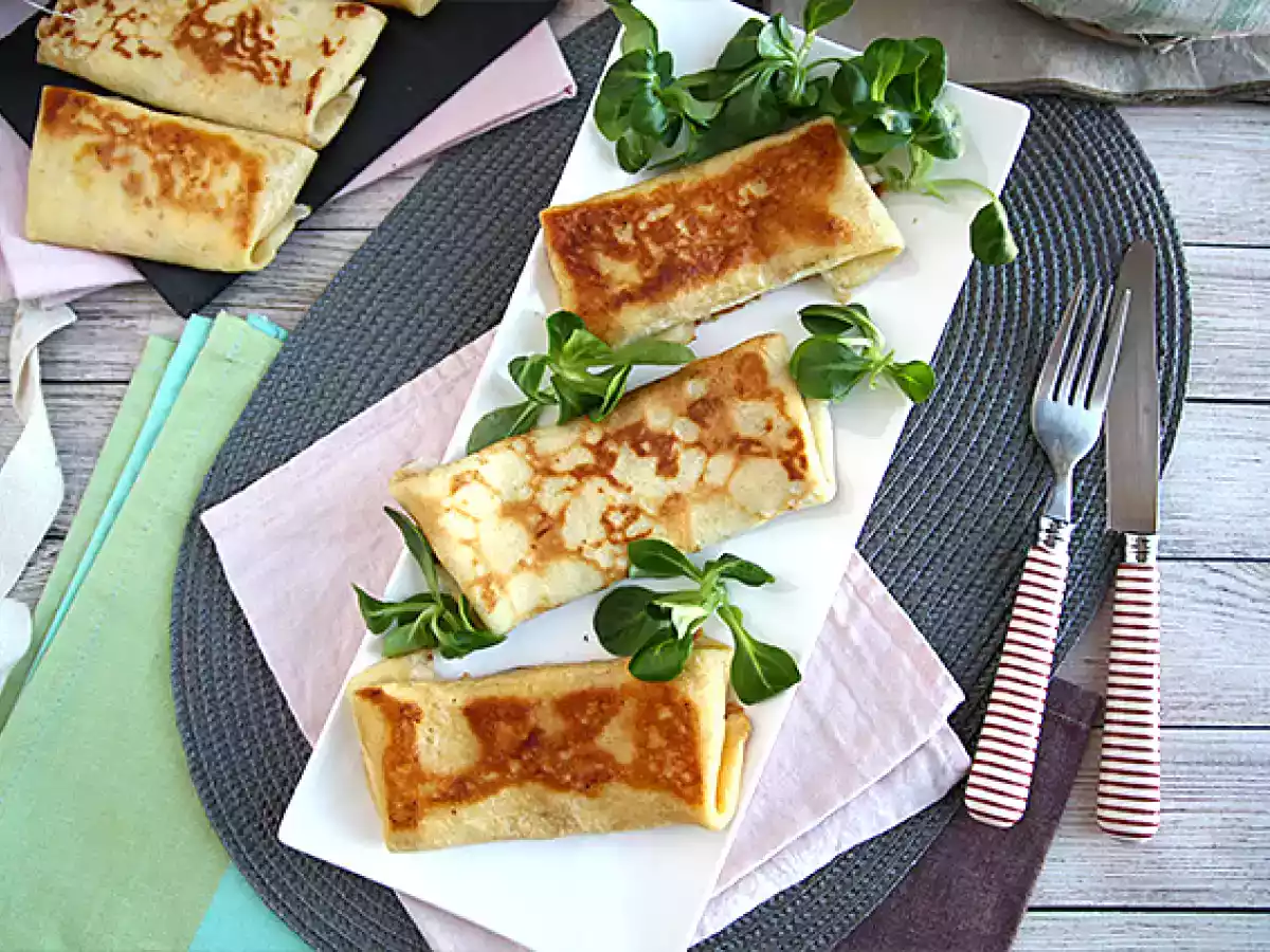 Crepe salgado recheado com béchamel, queijo e presunto - foto 6