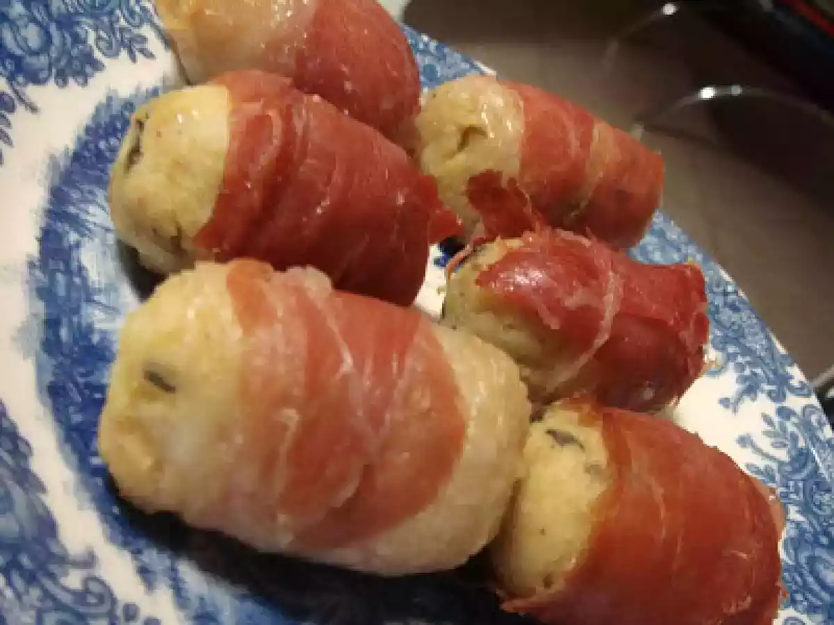 Croquete de batata doce com presunto cru