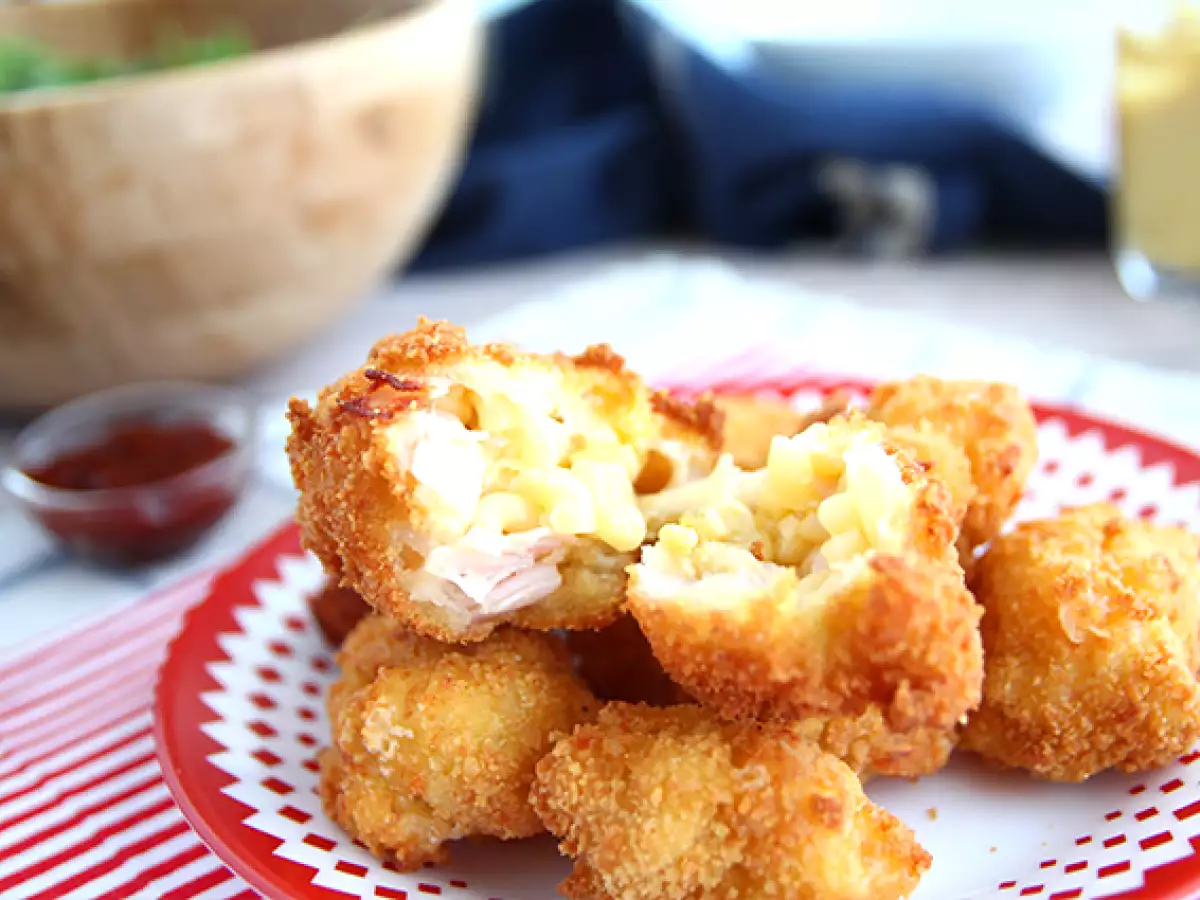 Croquetes de macarrão com fiambre e queijo - foto 2