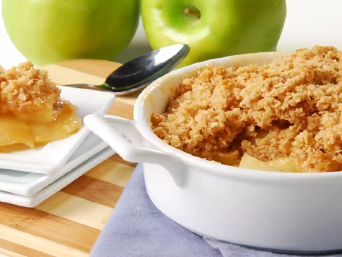 Crumble de maçã em 5 passos