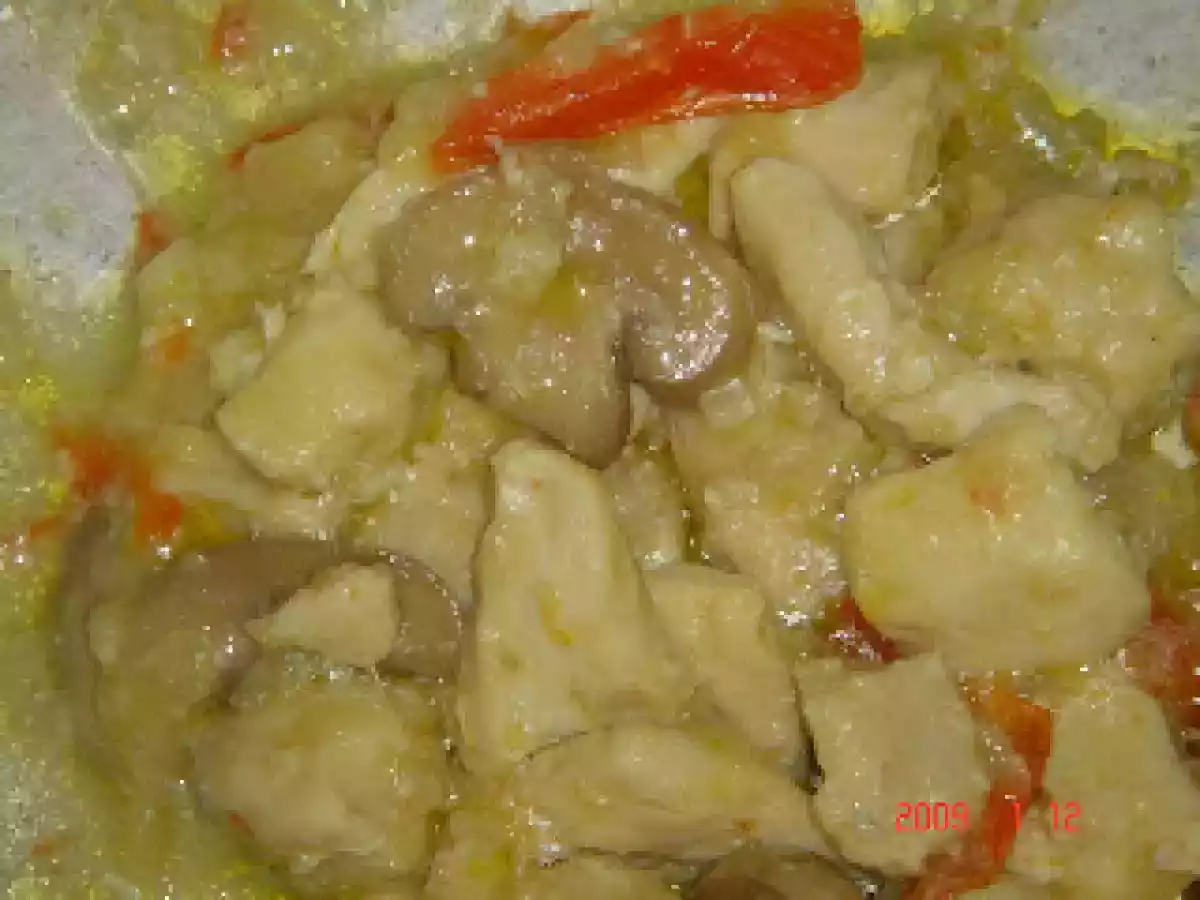 Cubinhos de Frango com Cogumelos