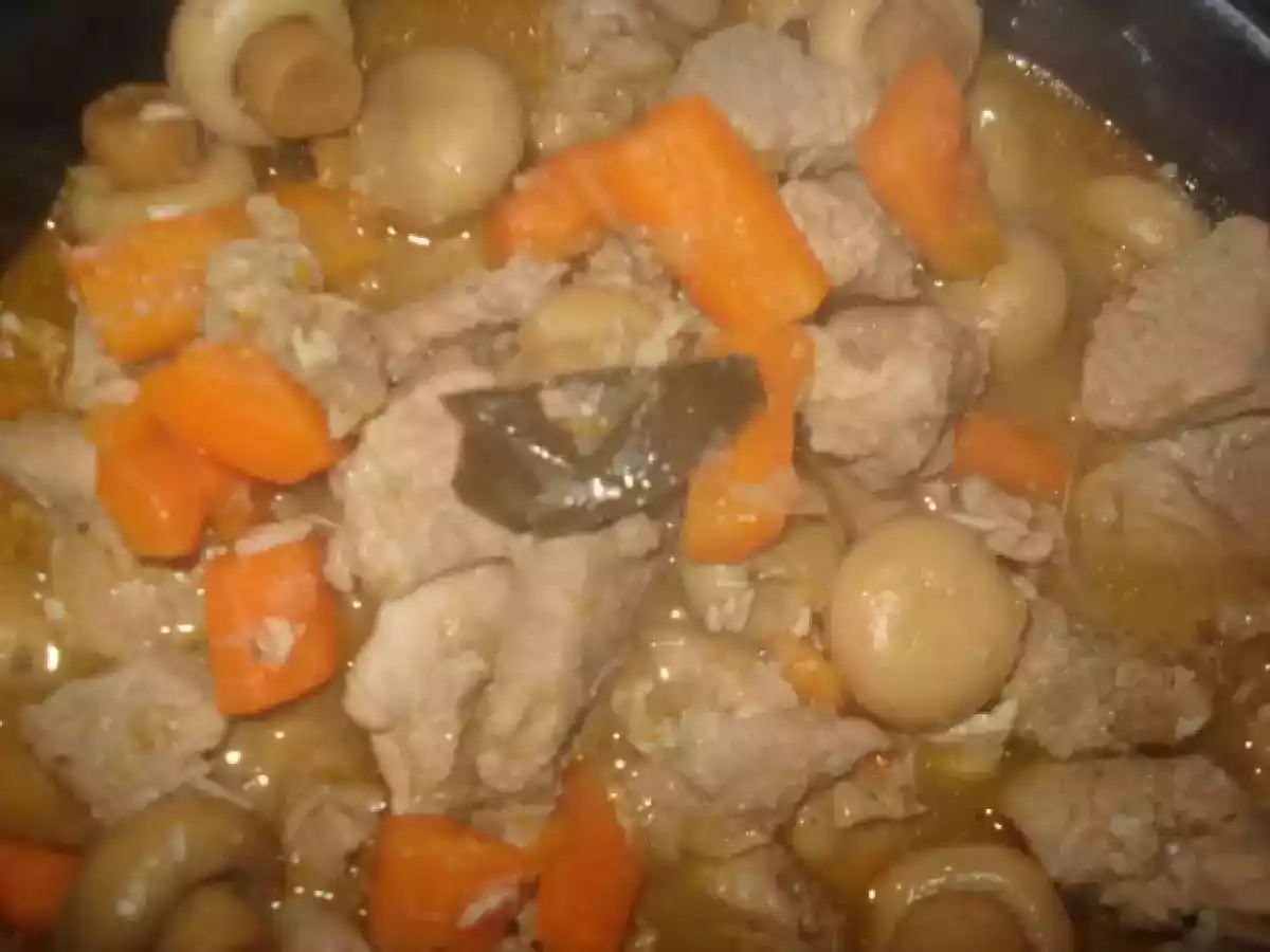 CUBINHOS DE PORCO COM CENOURAS E COGUMELOS... - foto 7