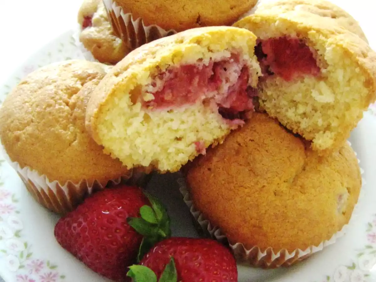 Cupcake de Morango e Iogurte