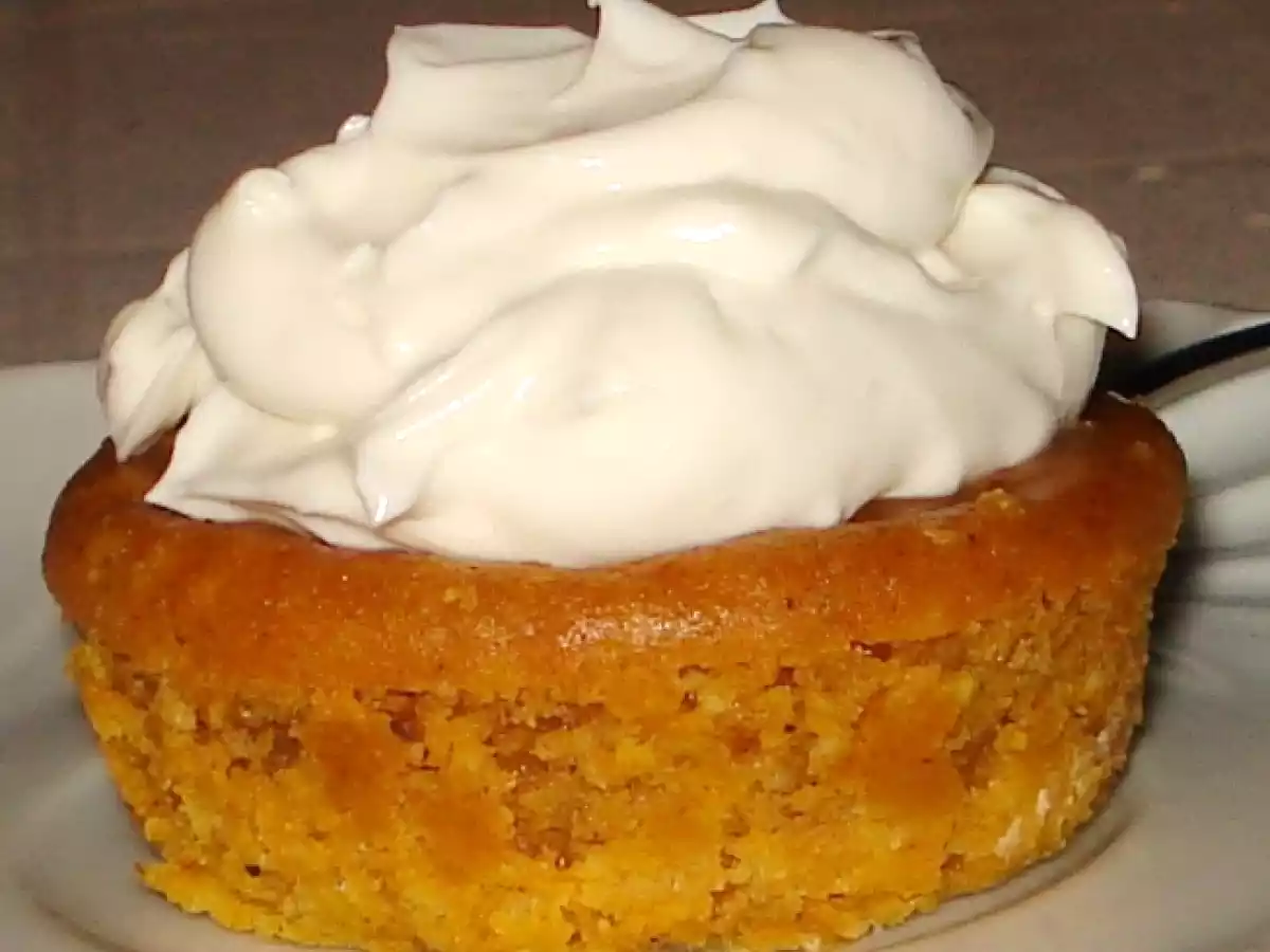 Cupcakes impossíveis de tarte de abóbora com creme de côco