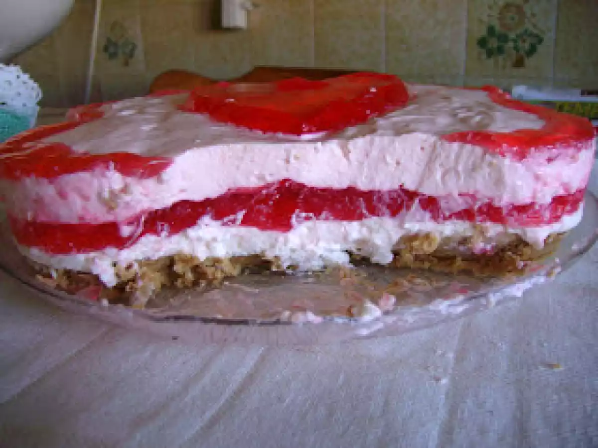 Delícia de gelatina de morango