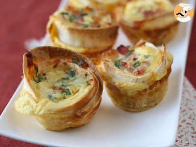 Deliciosas mini quiches feitas com tortilha!