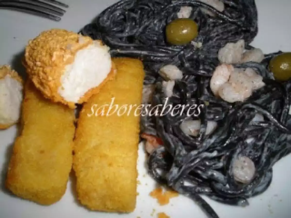 Douradinhos de Pescada acompanhados Nero Di Sépia e Miolo de Camarão - foto 8