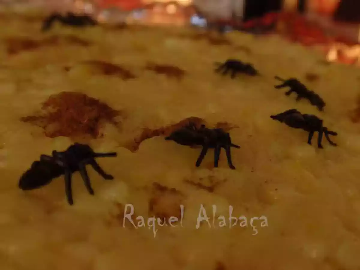 Ementa do almoço de Halloween - Arroz Doce, aromatizado com Baunilha e Cardamomo