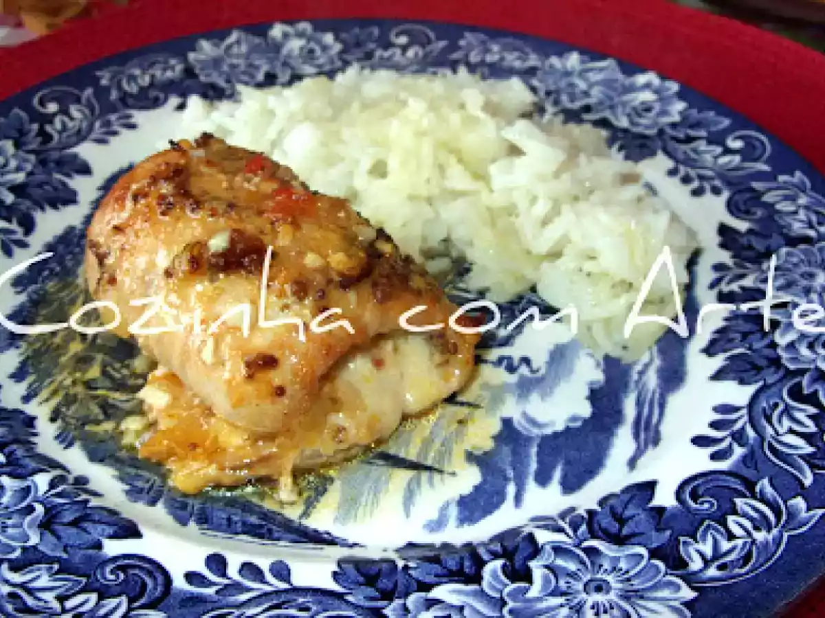 Enrolado de perú com chourição e queijo e forno - foto 5