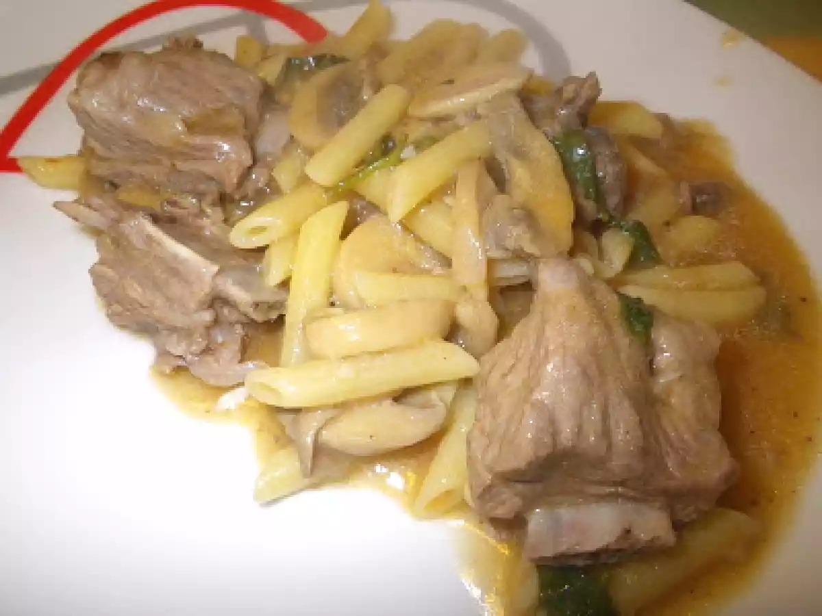 Entrecosto com massa na bimby
