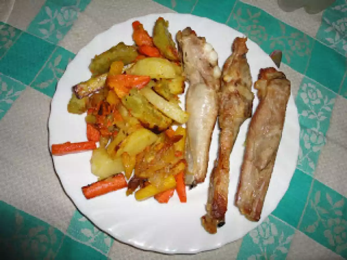Entrecosto com Mistura de Legumes Assados