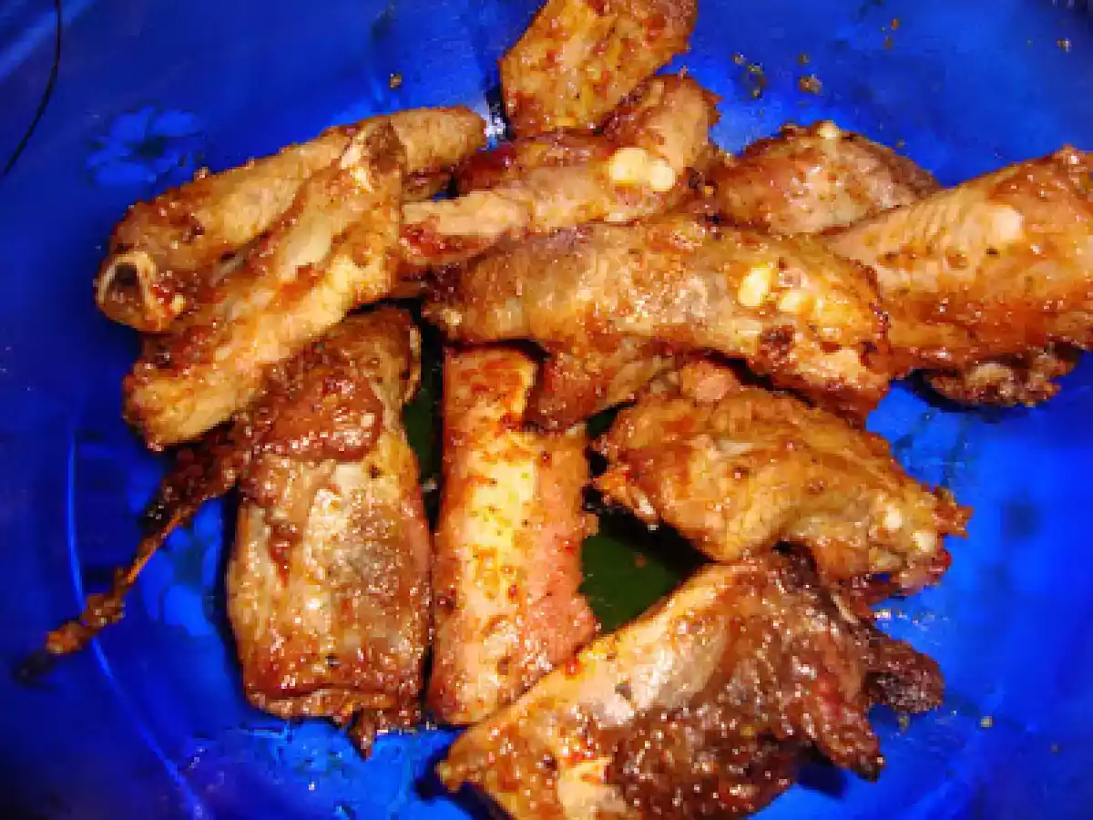 Entrecosto com mostarda e ketchup na actifry
