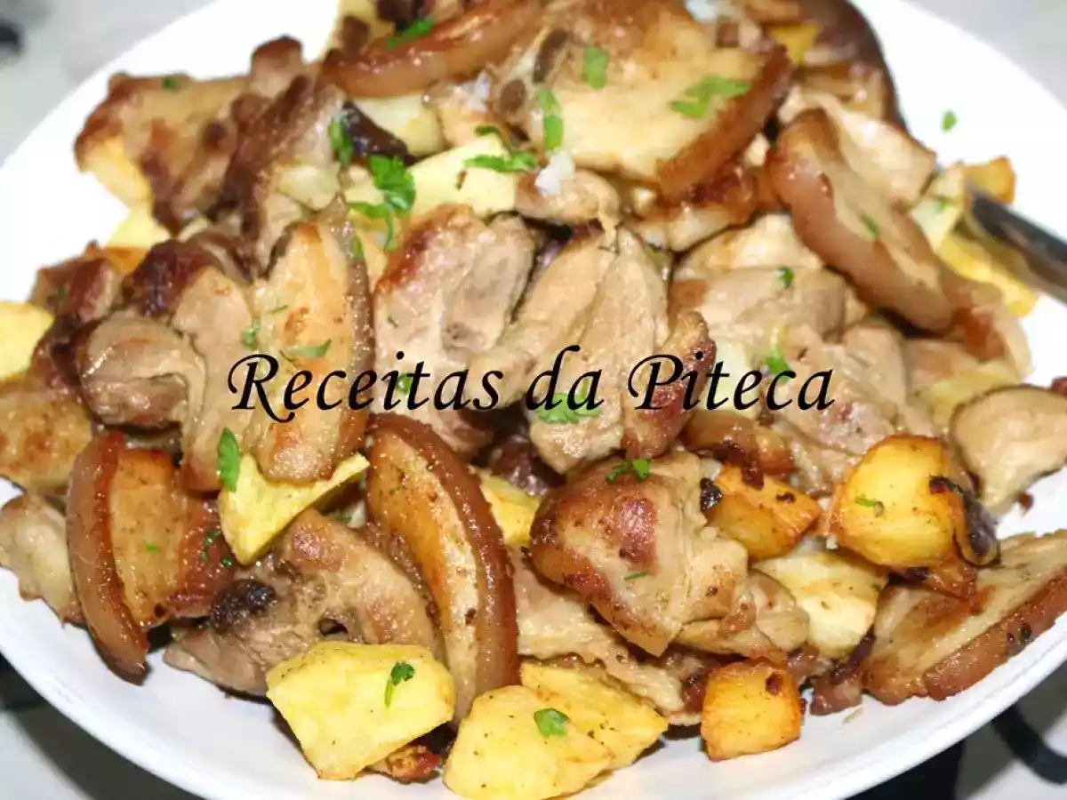 Entremeadas salteadas com batatas fritas