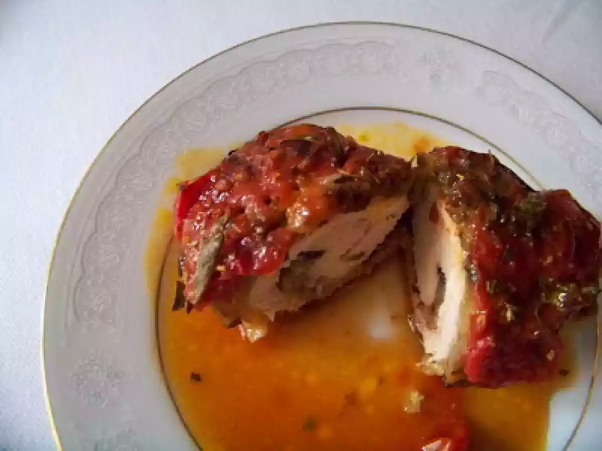 Escabeche de frango com beringela