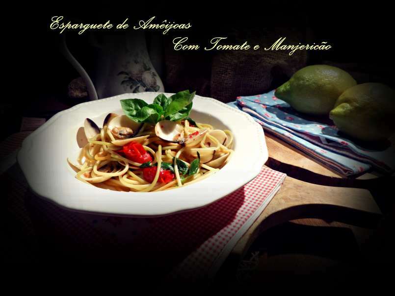 Esparguete de Amêijoas Com Tomate e Manjericão, foto 1