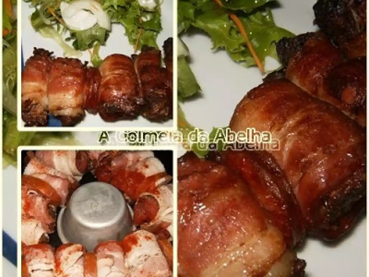 ESPETADAS DE CARNE ENVOLTAS EM BACON