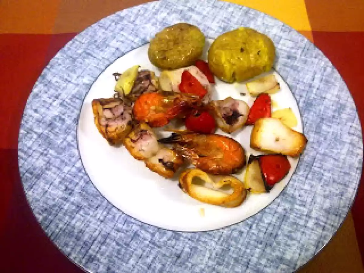 Espetadas de Lulas e Gambas