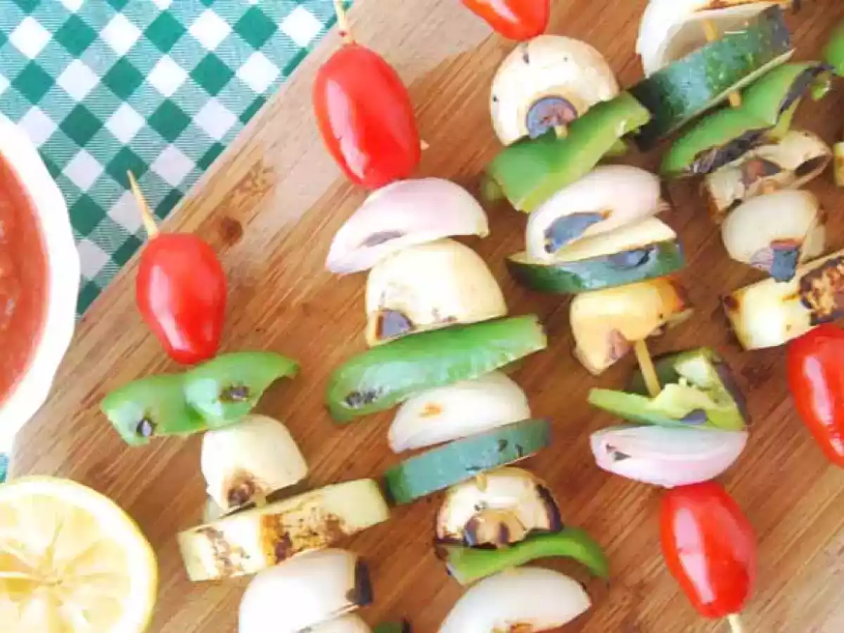 Espetadas de Vegetais com Molho BBQ (sem gordura adicionada) - foto 3