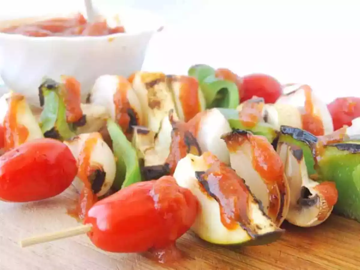 Espetadas de Vegetais com Molho BBQ (sem gordura adicionada) - foto 4