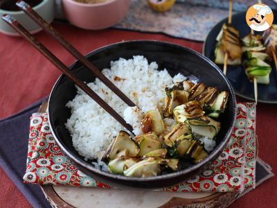 Espetinho de curgete (abobrinha) com um delicioso molho asiático picante - foto 3