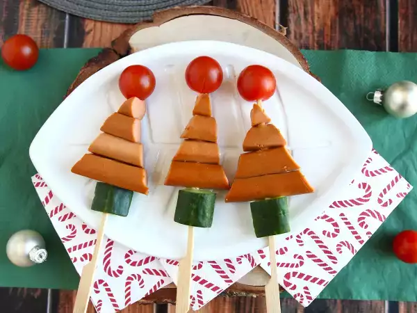 Receita Espeto de salsicha, especial de natal