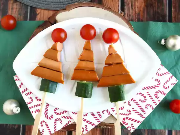 Receita Espeto de salsicha, especial natal