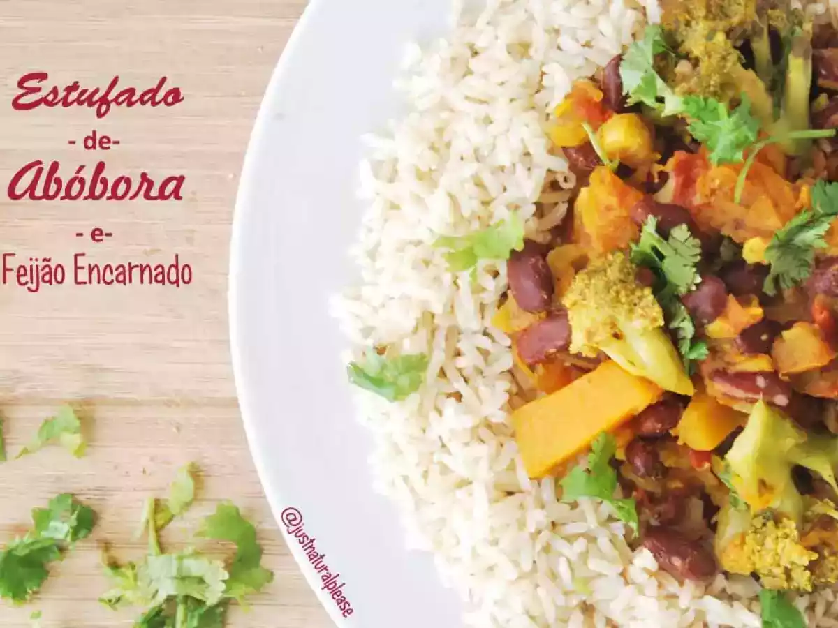 Estufado de Abóbora e Feijão Encarnado