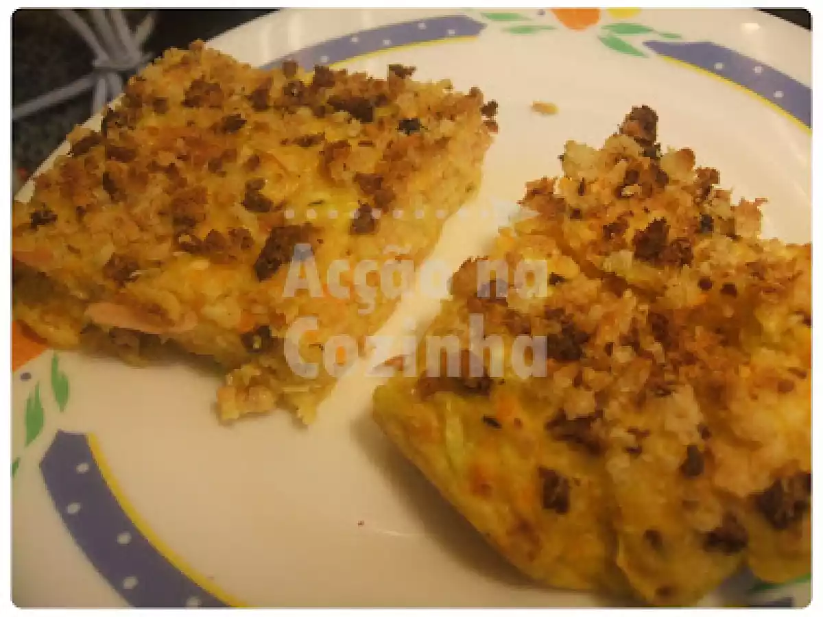 Fatias de courgette e fiambre