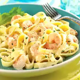 Fettuccine com camarão