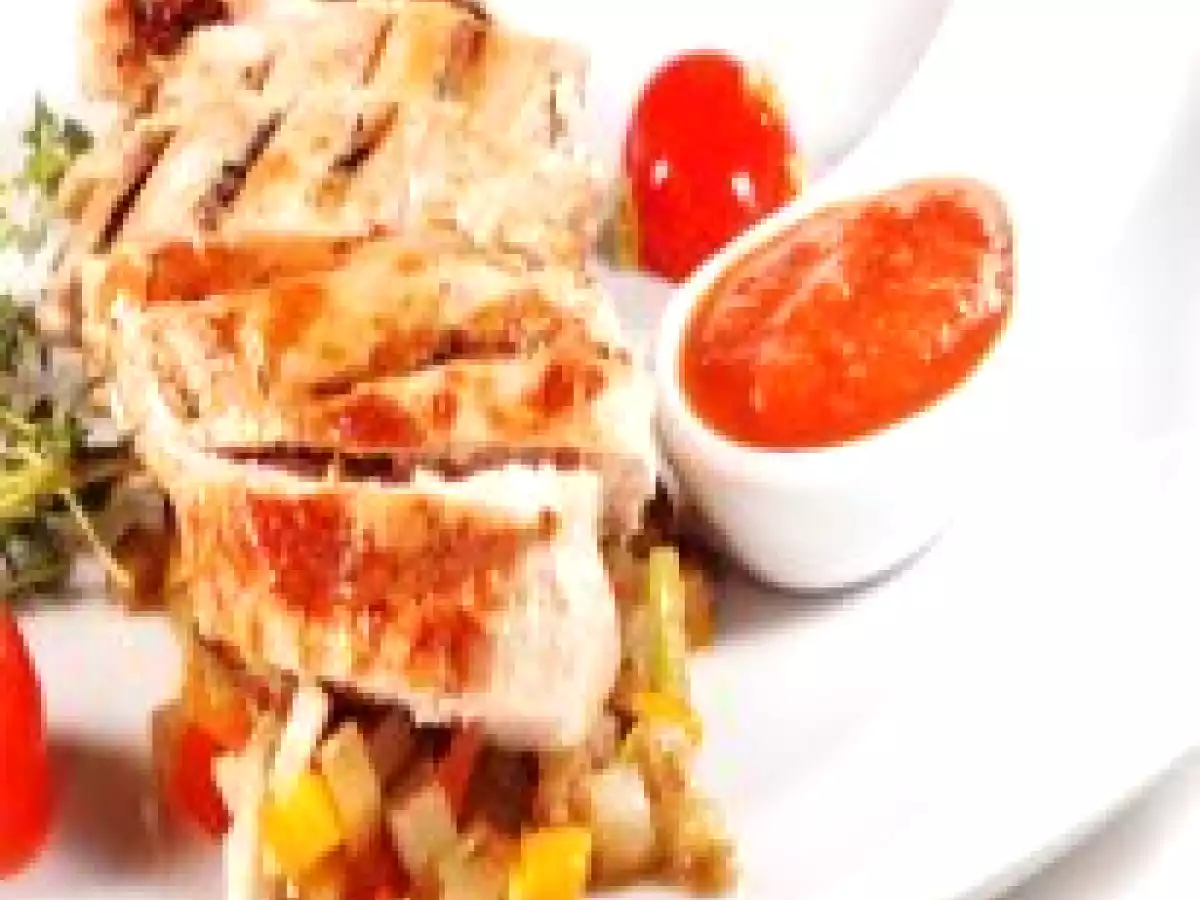 Filé de frango cozido no microondas