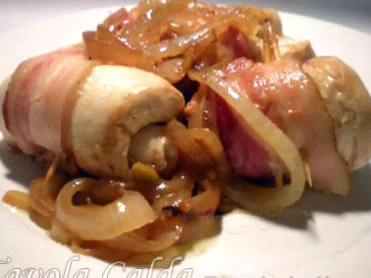 Filé de Frango Enrolado com Bacon e Mostarda