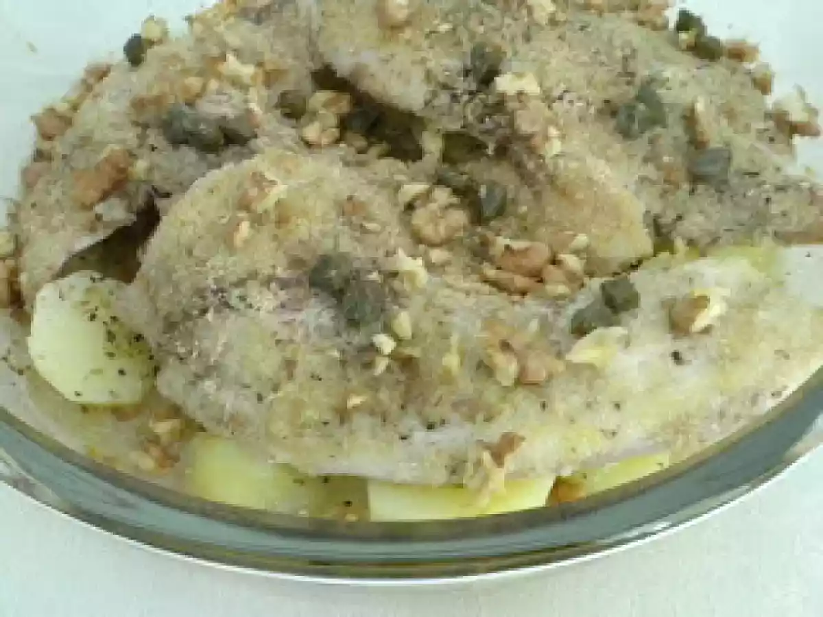 Filé de Saint Peter com crosta de Nozes