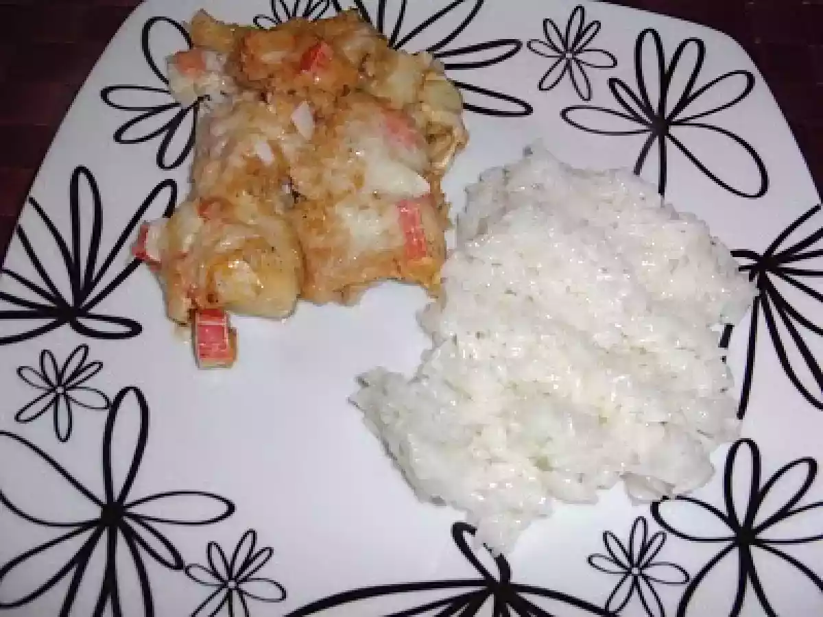Filetes com creme de marisco