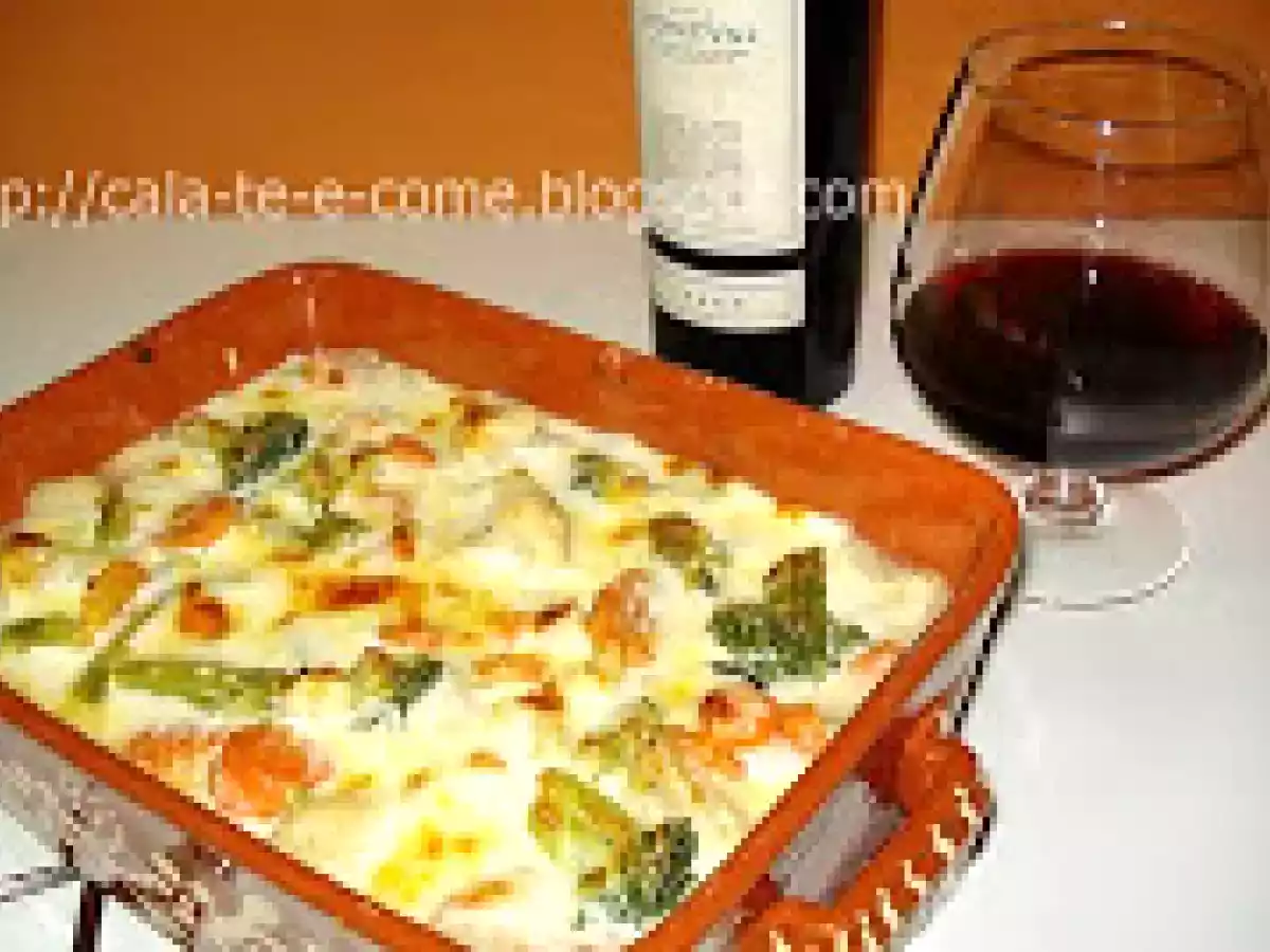 Filetes com Legumes e Bechamel