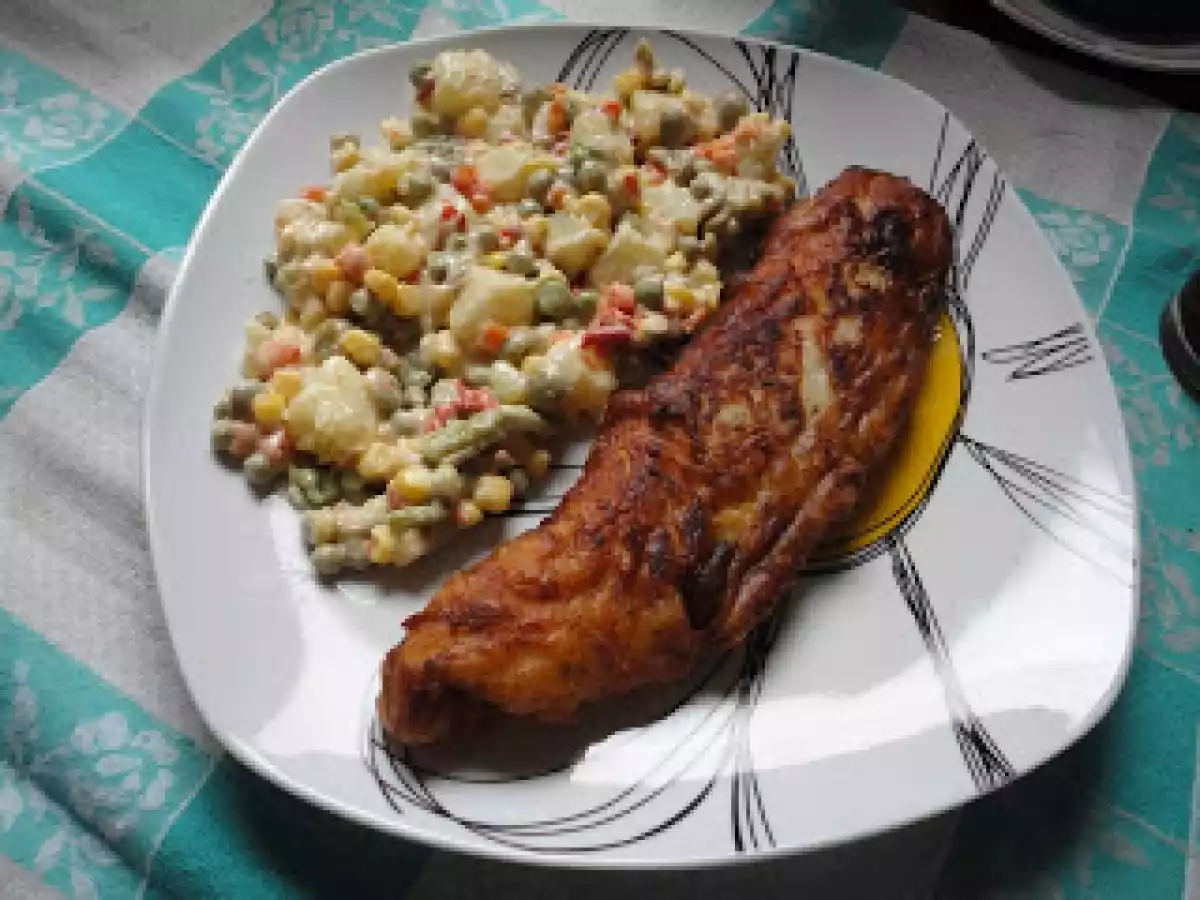 Filetes de Panga com Salada Russa