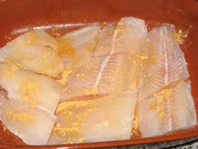 Filetes de peixe com camarão