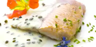 Filetes de truta salmonada com molho de iogurte e pimenta verde