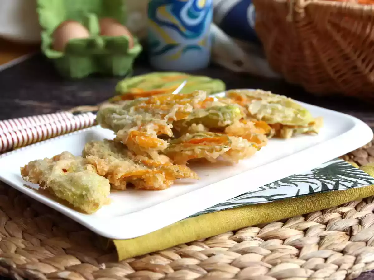 Flor de abobrinha frita, a receita italiana feita com água gasosa! - foto 7