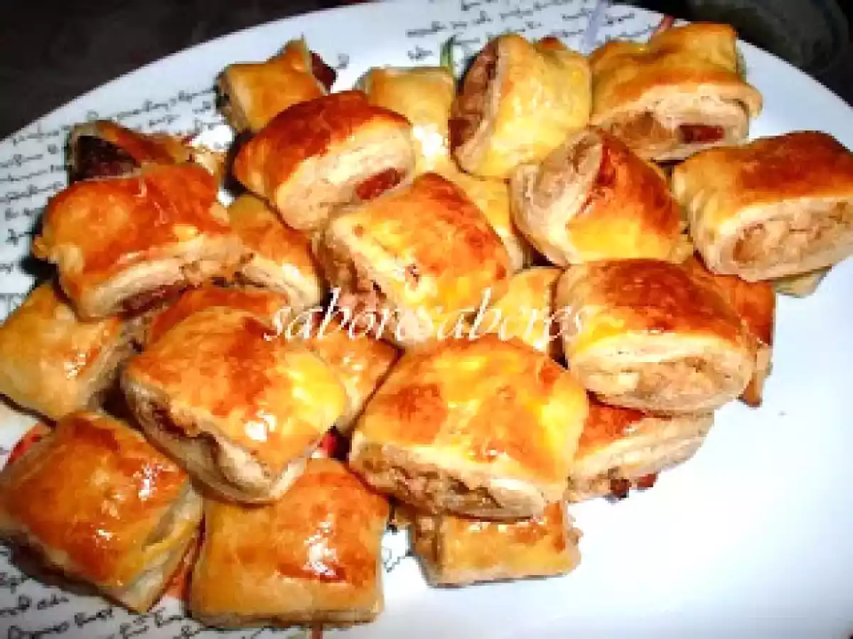 Folhados de Alheira de caça e Fuet