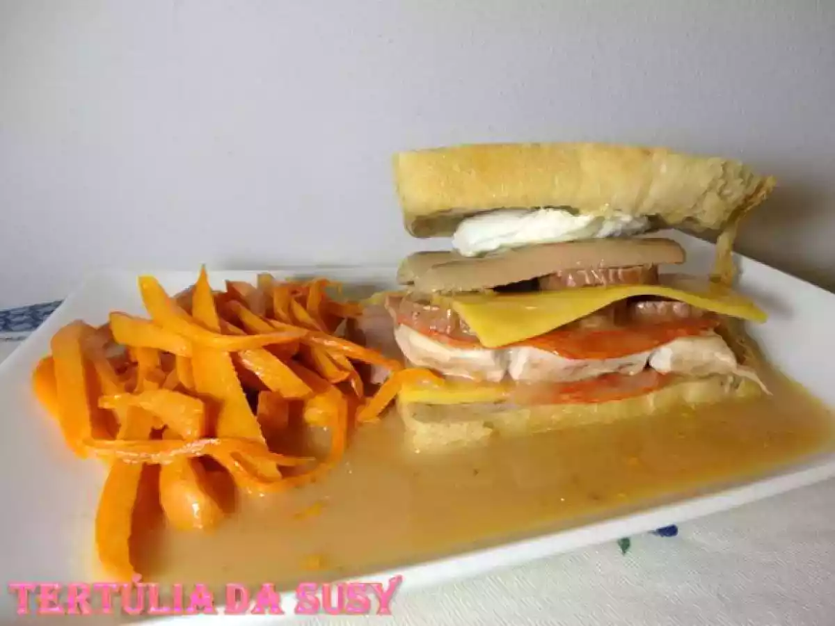 Francesinha simples com batata-doce frita - foto 3