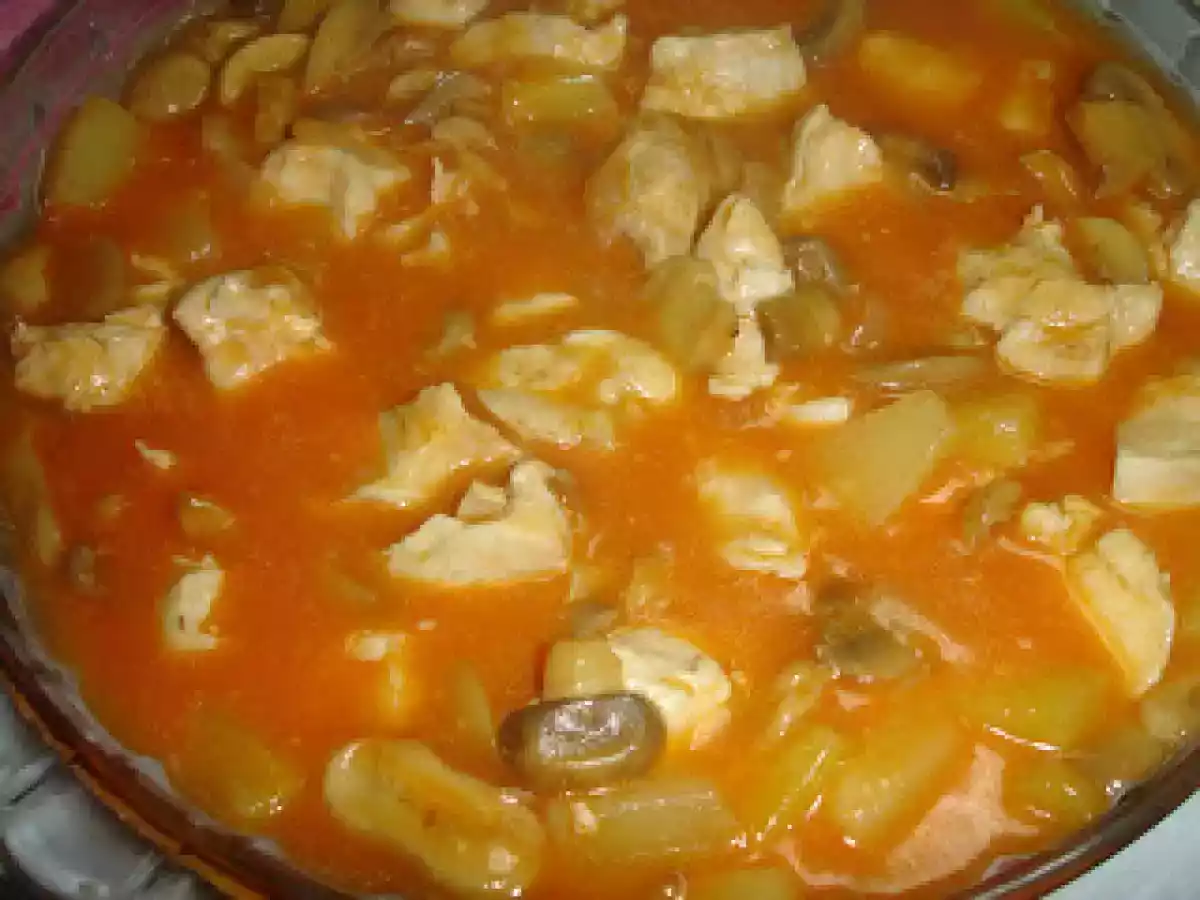 Frango Agridoce com Ananás e Cogumelos