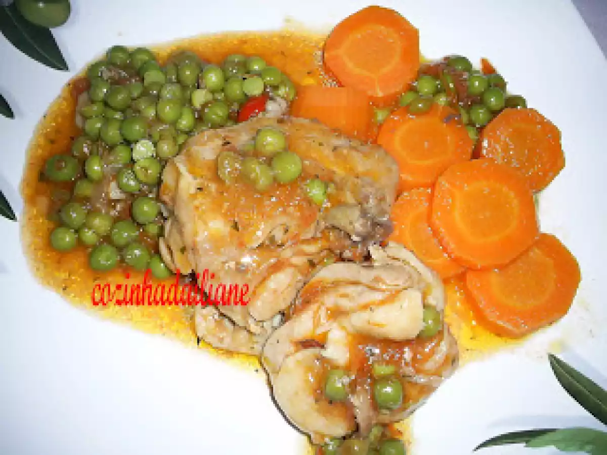 Frango ao molho de maracujá com legumes