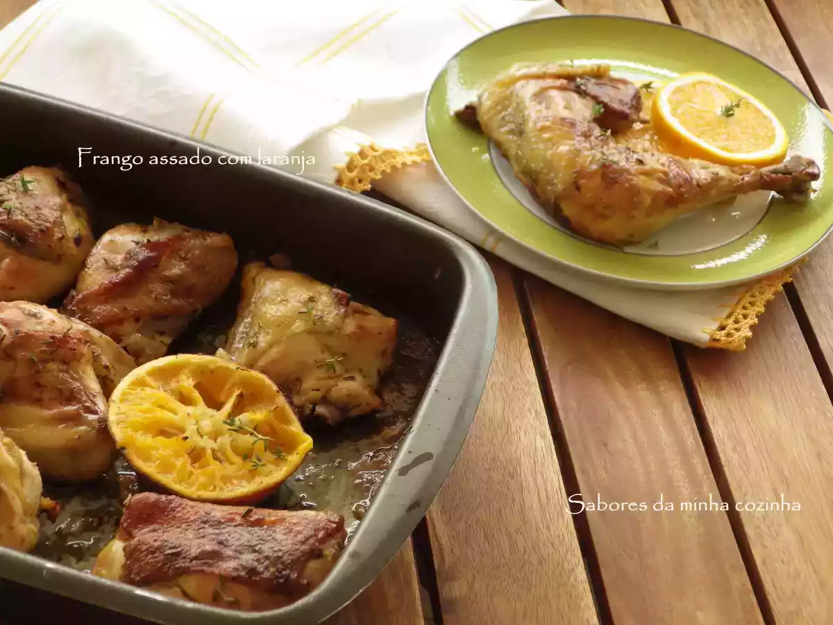 Frango assado com laranja