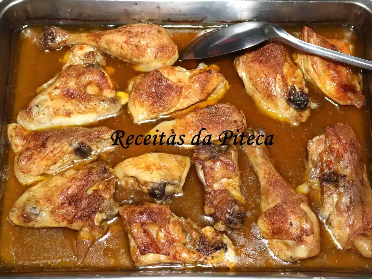 Frango assado no forno à Piteca