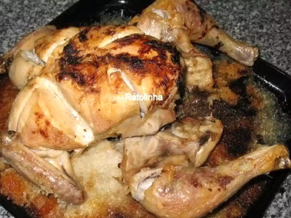 Frango assado no sal