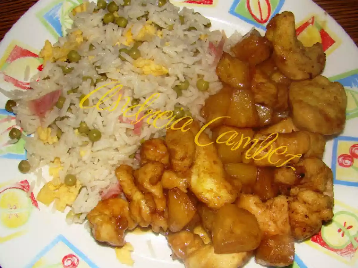 Frango com Ananás e Arroz Xau Xau