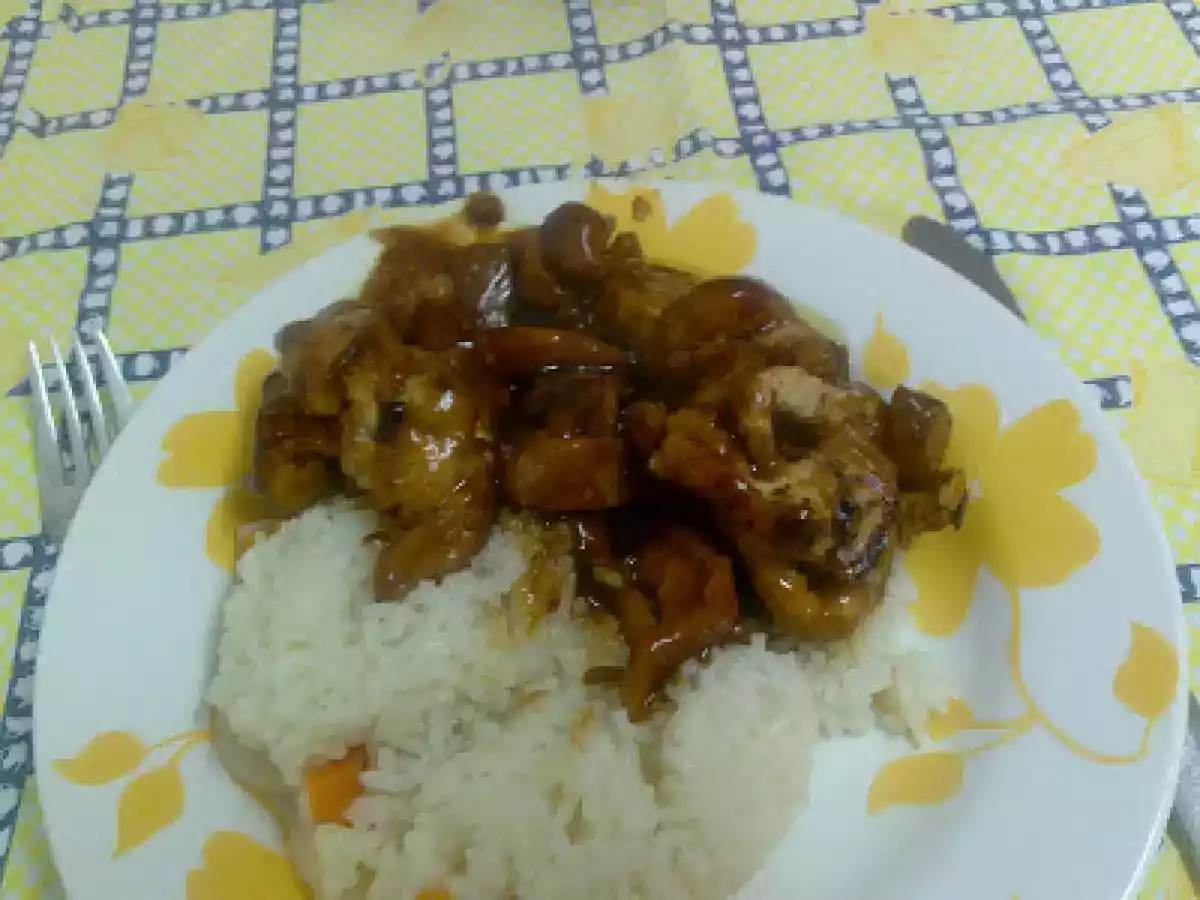 FRANGO COM ANANÁS NA ACTIFRY ACOMPANHADO POR ARROZ DE CENOURA NA FUSSION COOK