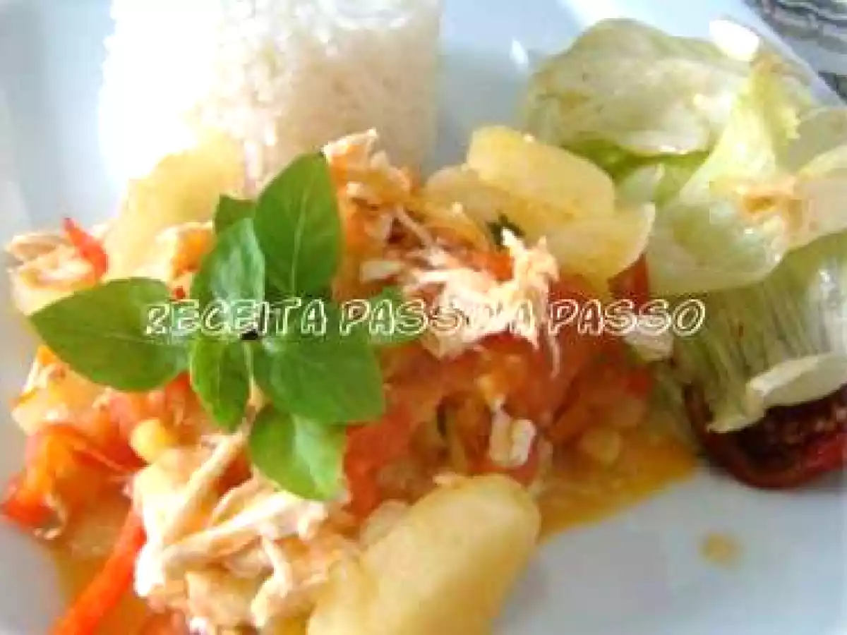 Frango com Batatas em Camadas